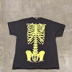 Skeleton Bones T Shirt Black Graphic Tee Goth Punk Streetwear 2XL